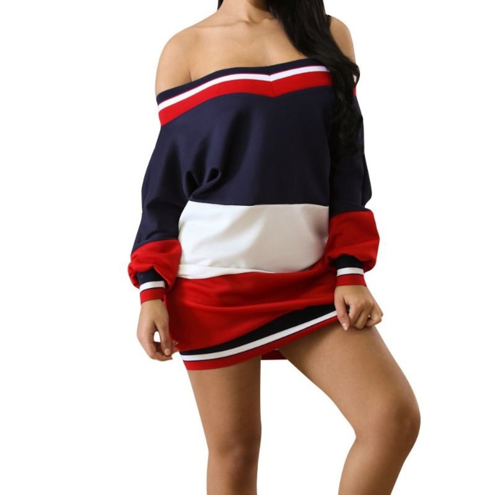 Patchwork Long Sleeve Dress - Picture 1 of 5